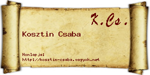 Kosztin Csaba névjegykártya