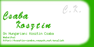 csaba kosztin business card